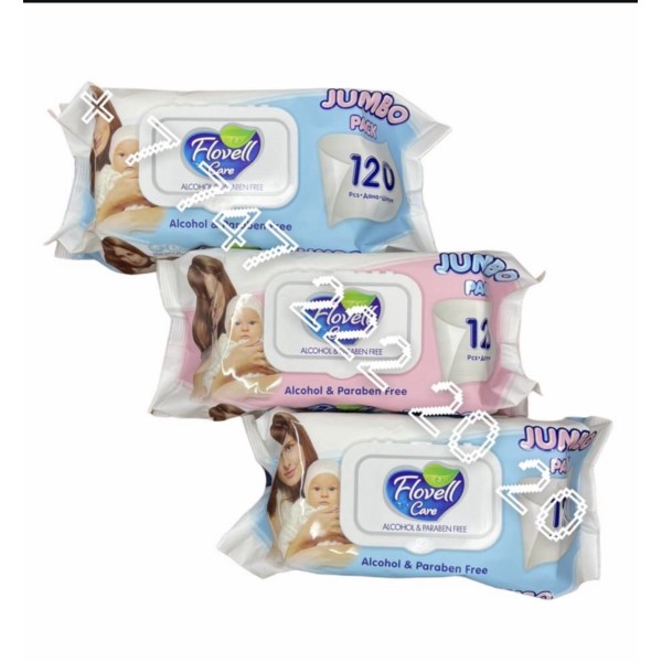 Влажные салфетки Flowel Care 120 шт